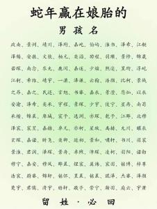 屬蛇男寶寶適合取什么名