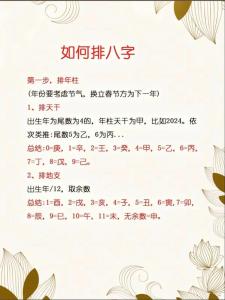 如何排四柱八字