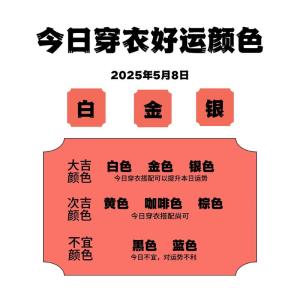 2022年8月5日五行穿衣 今日幸運顏色是什么