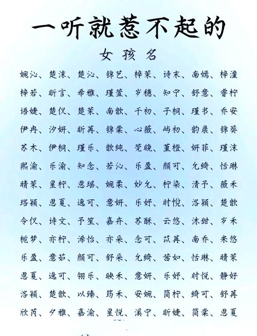 女孩常用名字大全