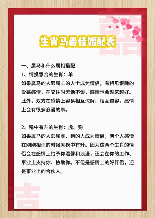 屬馬的婚配表 屬馬的上等婚配生肖
