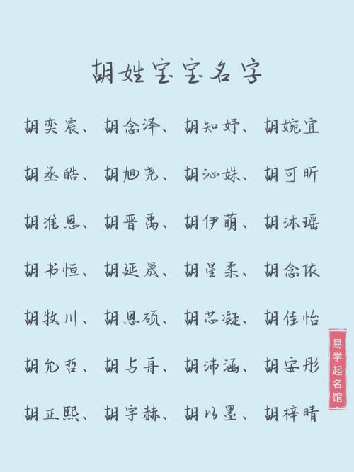 羊年姓胡女寶寶起名