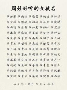 2015羊年周姓女寶寶好聽名字