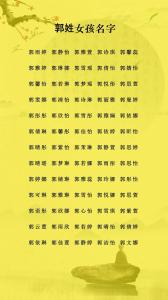 羊年姓郭女寶寶起名什么好聽