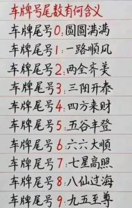 車牌尾號字母選什么好 吉利的車牌號分析