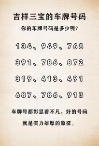 車牌數字總和相加吉兇 大振家風吉利車牌號