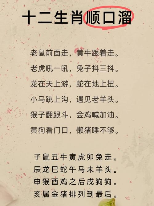十二生肖兒歌順口溜 十二生肖兒歌