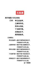 五鼠遁口訣