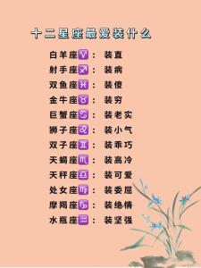 12星座中最會(huì)裝的5大星座