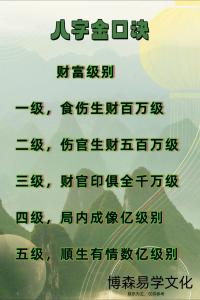 八字看財富等級十二級 免費算出一生財富圖表