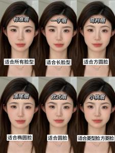 眉形與臉型的搭配：各種臉型適合的眉形
