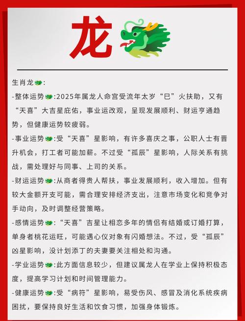 屬龍人2025年每月運勢 1976年屬龍2025運勢及運程詳解