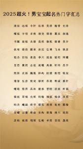 帶有字的男孩名字大全