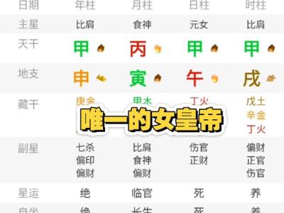武則天八字四柱