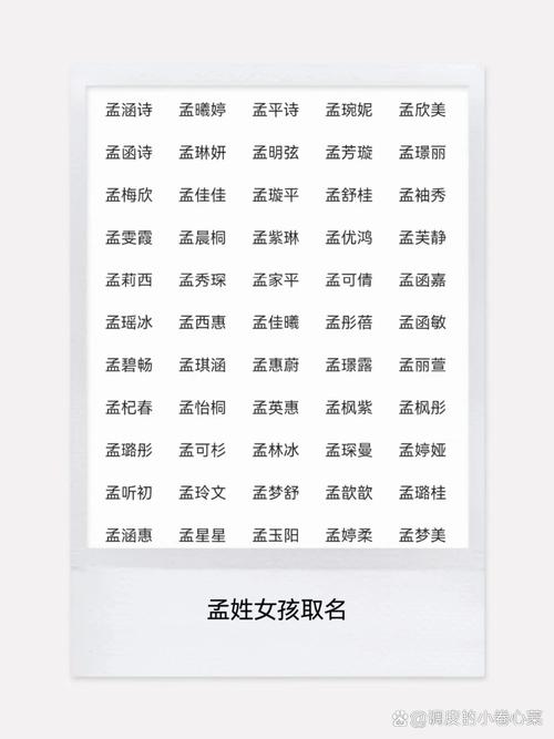 姓孟女孩起名大全