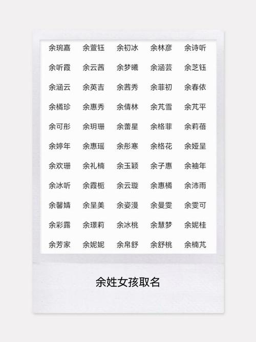 好聽的余姓女孩名字
