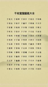 姓于的起什么名好聽