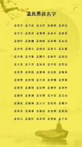 最好聽的孟姓孩子名字