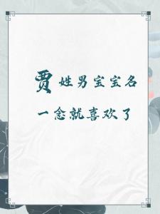 有寓意的賈姓男孩名字