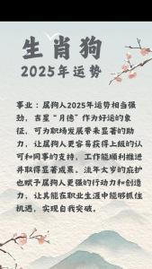 生肖狗2025年全年運勢1970年 70狗人2025年運勢運程