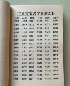 姓王的寶寶名字大全