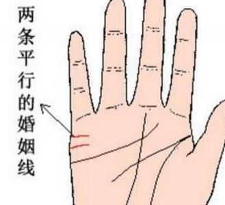 兩條平行且相等的婚姻線 感情上會有不少挫折