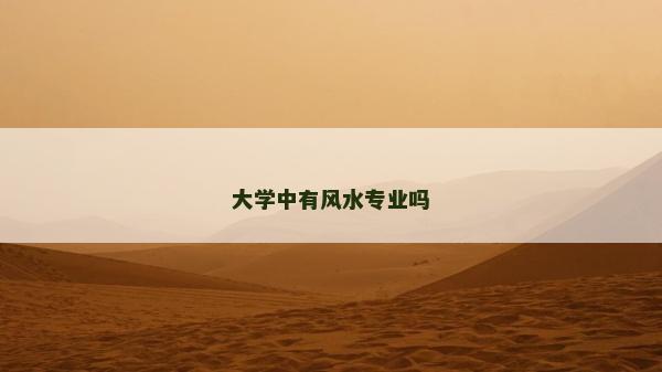 大學(xué)中有風(fēng)水專業(yè)嗎
