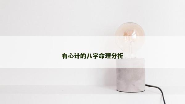 有心計(jì)的八字命理分析