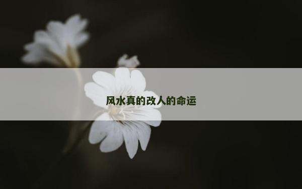 風水真的改人的命運