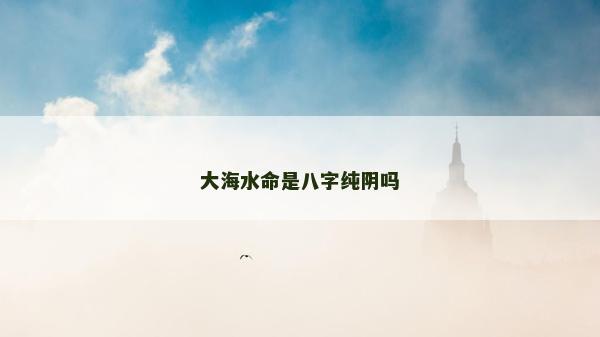 大海水命是八字純陰嗎