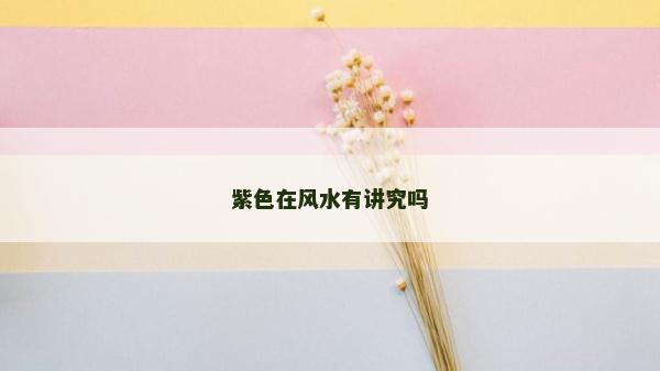 紫色在風(fēng)水有講究嗎