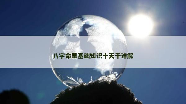 八字命里基礎知識十天干詳解