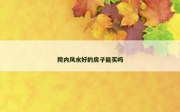 院內風水好的房子能買嗎