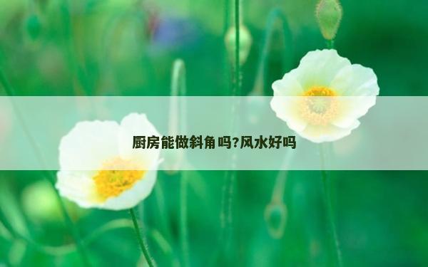 廚房能做斜角嗎?風(fēng)水好嗎