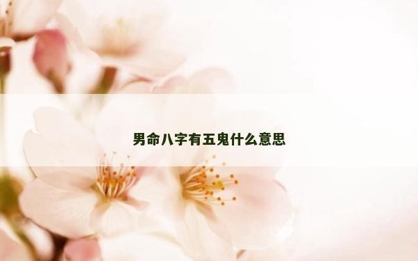 男命八字有五鬼什么意思
