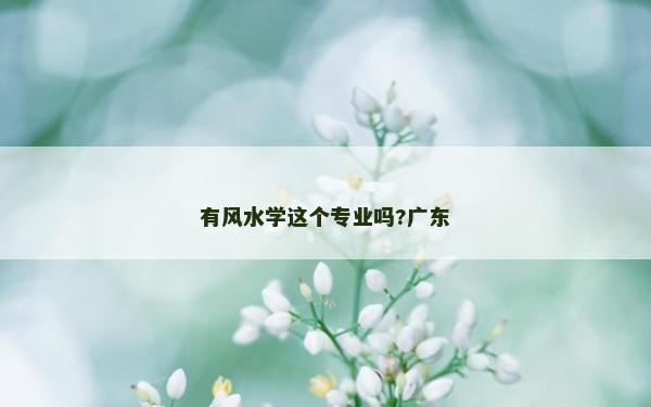有風水學這個專業嗎?廣東