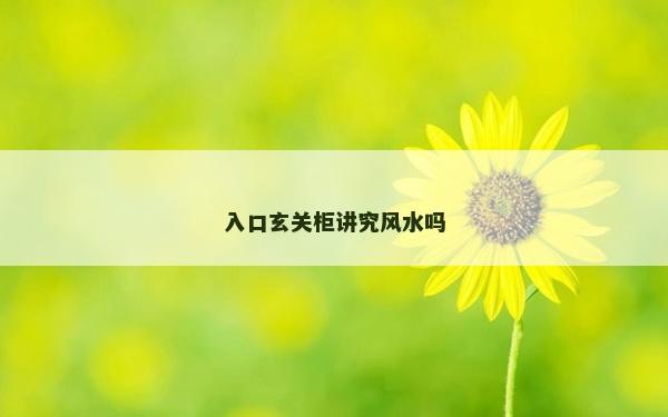 入口玄關柜講究風水嗎 入口玄關柜講究風水嗎