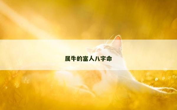 屬牛的富人八字命