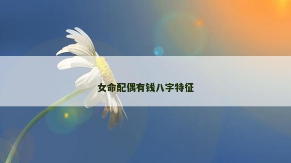 女命配偶有錢八字特征