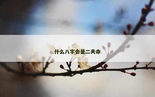 什么八字會是二夫命