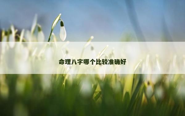 命理八字哪個比較準確好