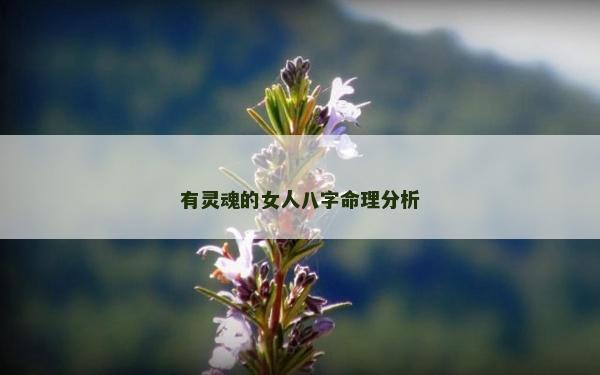 有靈魂的女人八字命理分析