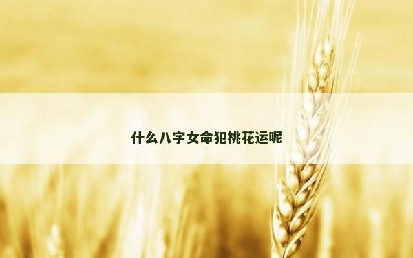 什么八字女命犯桃花運呢 什么八字女命犯桃花運呢