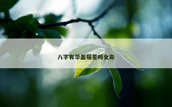 八字有華蓋福星嗎女命