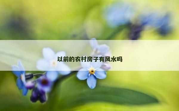 以前的農村房子有風水嗎