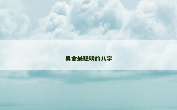 男命最聰明的八字