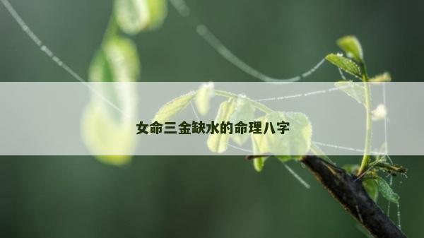 女命三金缺水的命理八字 女命三金缺水的命理八字