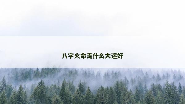 八字火命走什么大運(yùn)好