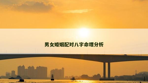 男女婚姻配對八字命理分析