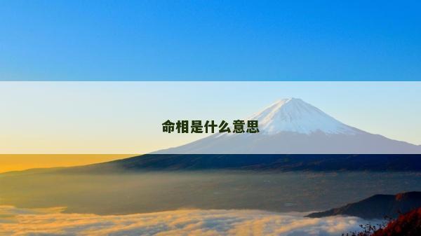 命相是什么意思